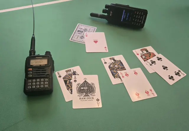 Ham Deck cards used as portable operating reference